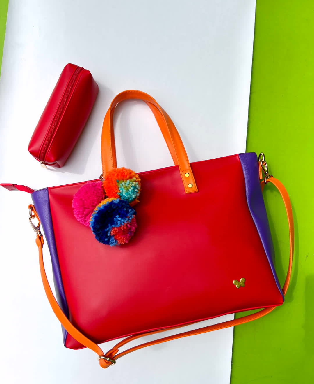 Bolso Isabel Rojo, Morado y Naranja - Sara´s accesorios