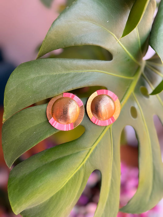 Aretes Amazonia Maxi Desgrade Rosado - Sara´s accesorios