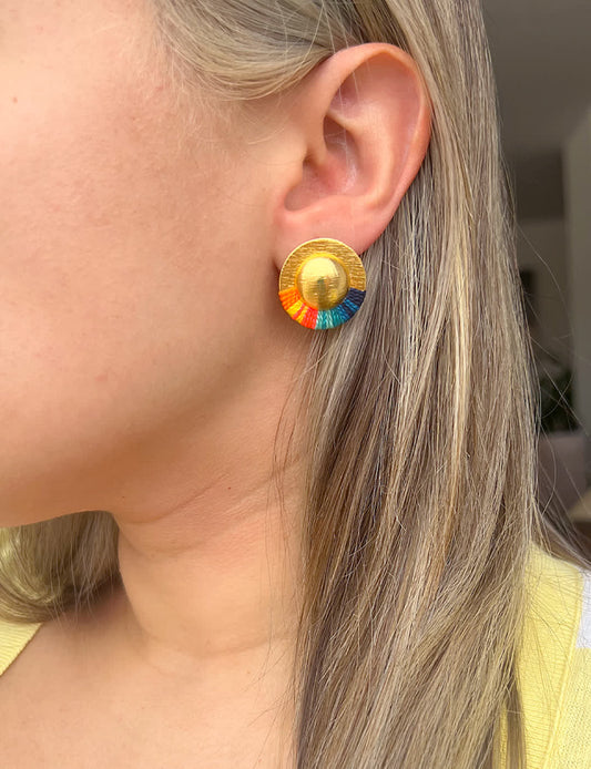 Aretes Topo Amazonia mini Santorini - Sara´s accesorios