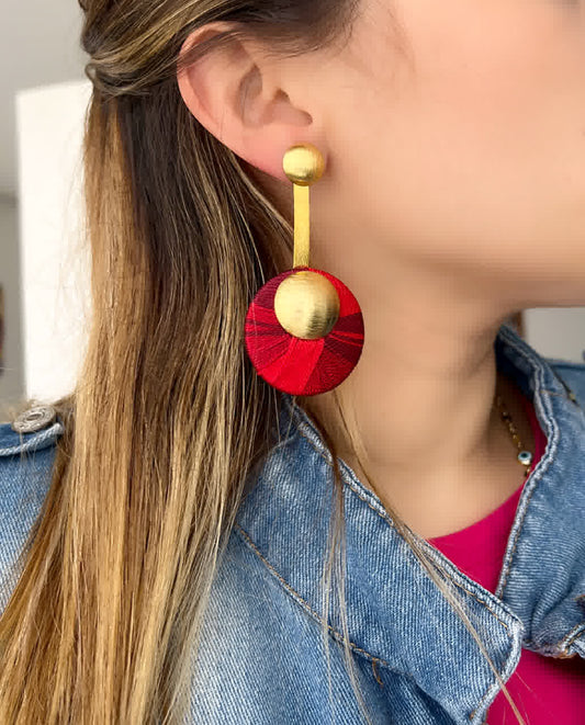 Aretes Amazonia Pocahontas Rojo