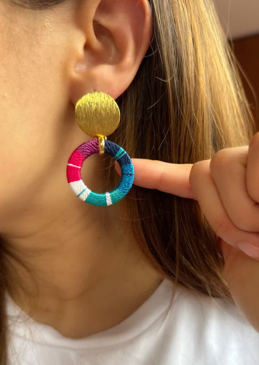 Aretes Origen Valle de Cocora Azul Radiante - Sara´s accesorios