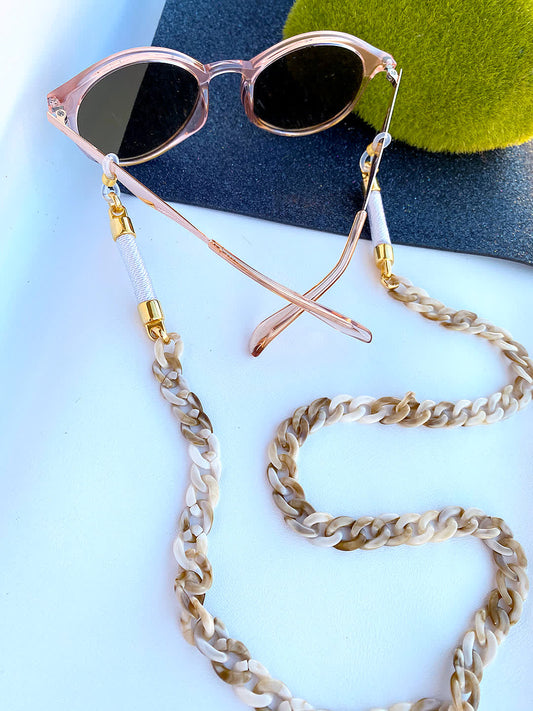 Cuelga Gafas Chain beige - Sara´s accesorios
