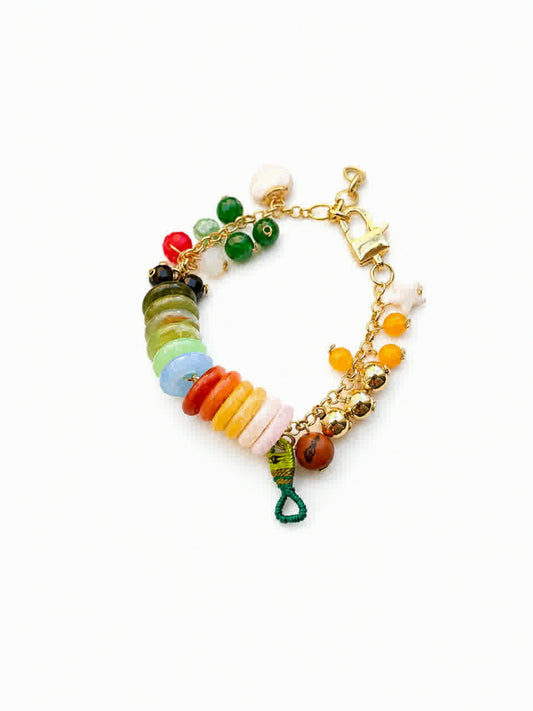 Pulsera Vida de Jesús fucsia verde - Sara´s accesorios