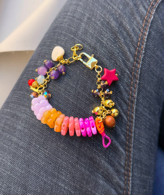 Pulsera Vida de Jesús fucsia - Sara´s accesorios