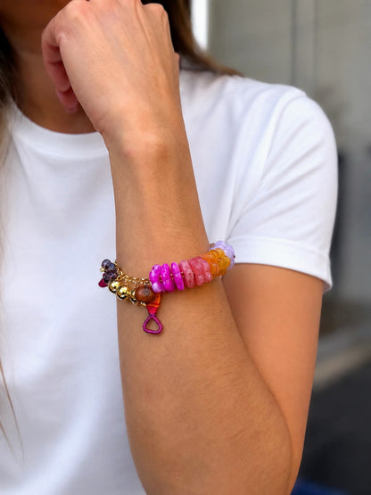 Pulsera Vida de Jesús fucsia