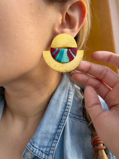 Aretes Trinidad vino celeste