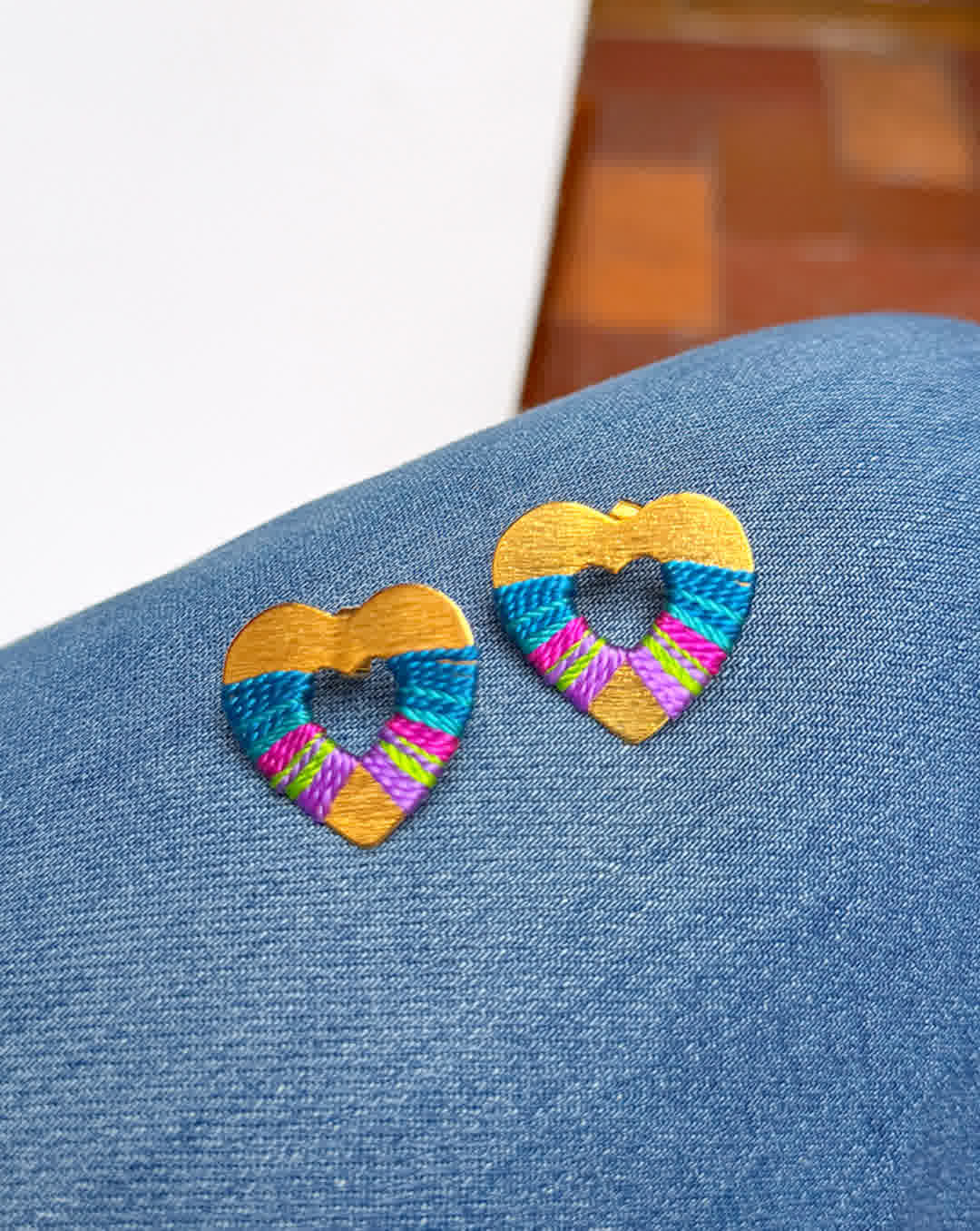 Aretes Praga Afrodita Corazon pistacho