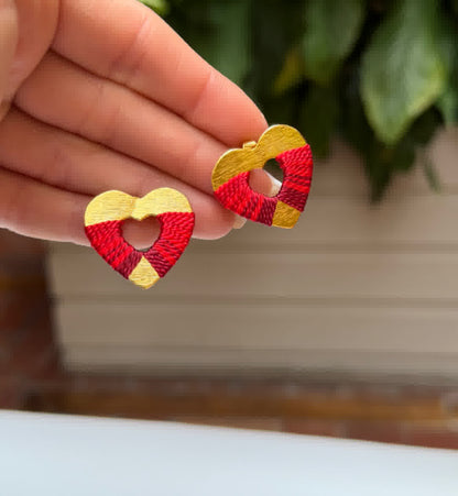 Aretes Praga Afrodita Corazon rojo
