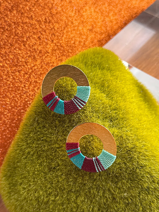 Aretes Praga Afrodita Midi Vino Celeste - Sara´s accesorios