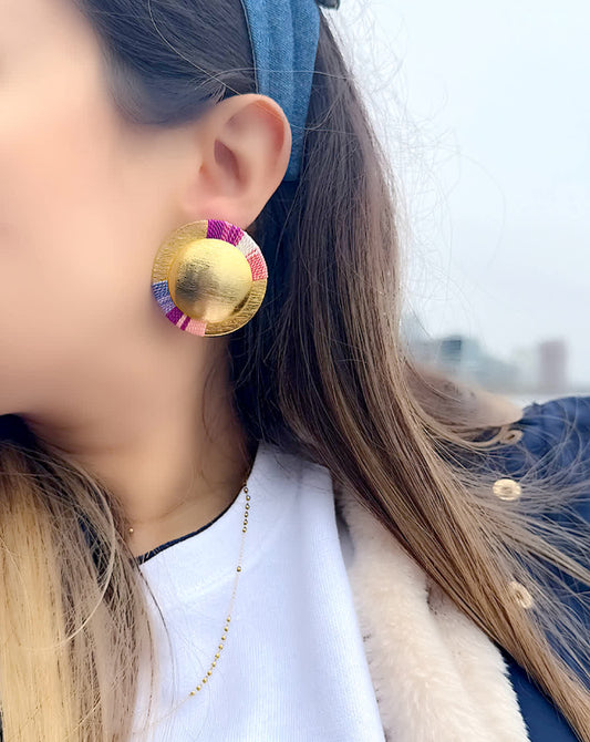 Aretes Amazonia Maxi Algodon de Azucar - Sara´s accesorios
