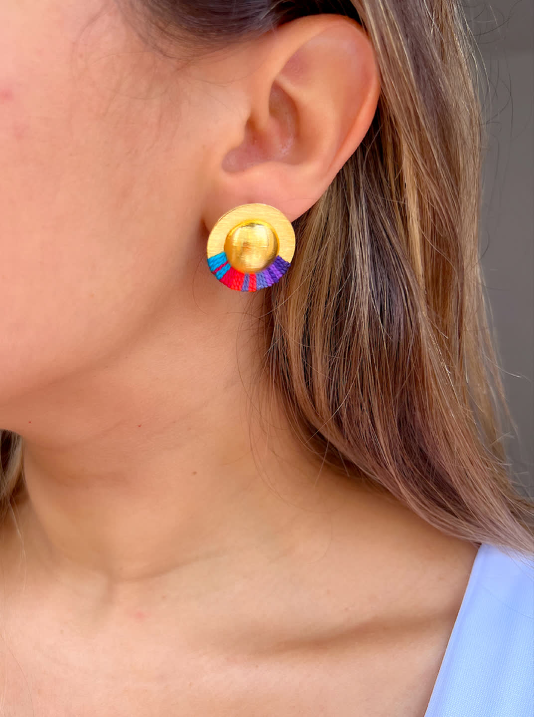 Aretes Topo Amazonia mini Galactica - Sara´s accesorios