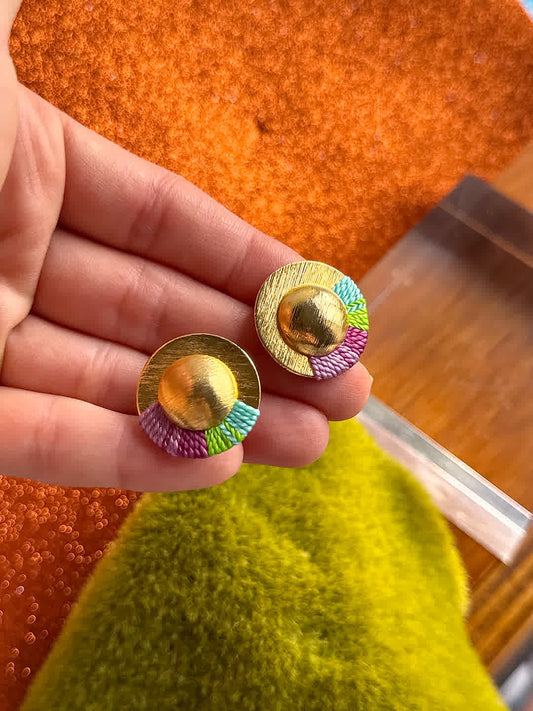 Aretes Topo Amazonia mini Purple - Sara´s accesorios