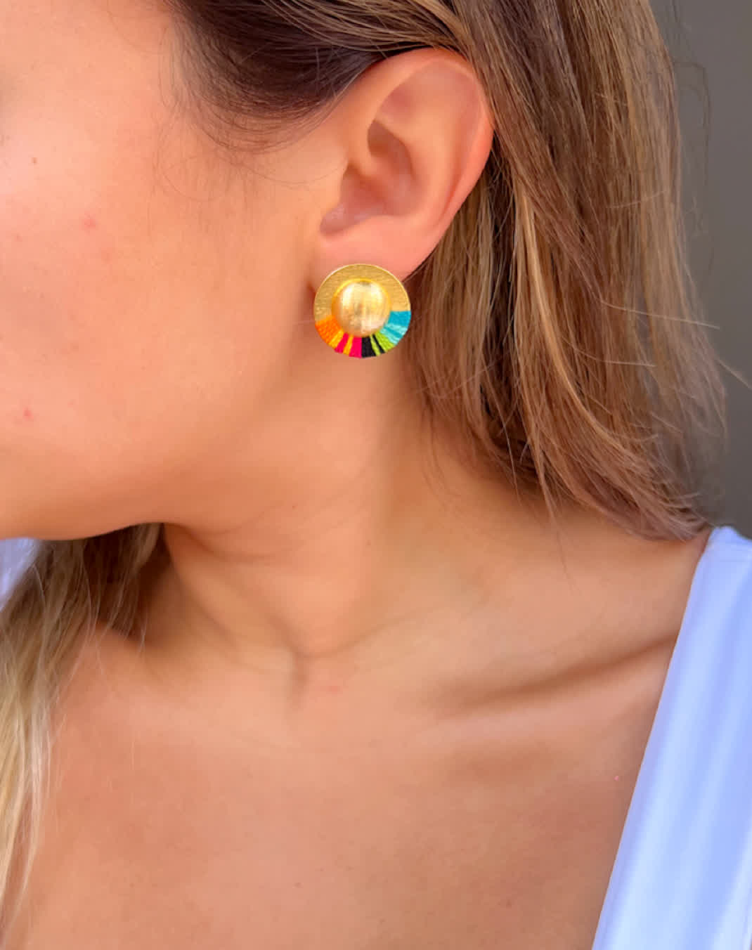 Aretes Topo Amazonia mini Saras - Sara´s accesorios