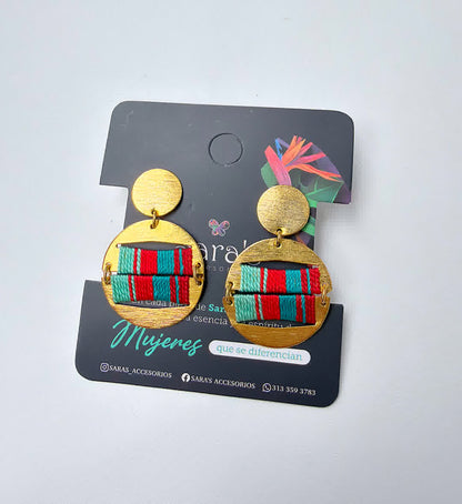 Aretes Praga Barbados rojo turquesa