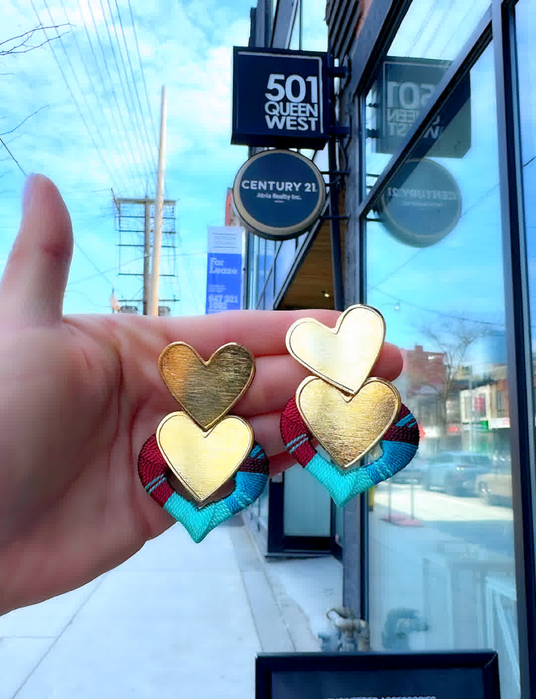 Aretes Caribe Cascada Corazon Vino Celeste