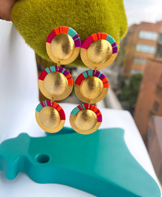Aretes Amazonia Cascada Maxi Fresa - Sara´s accesorios