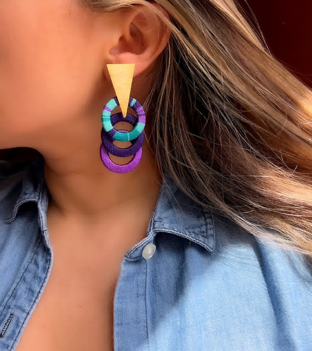 Aretes Constelación Aurora Morado Celeste