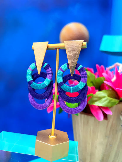 Aretes Constelación Aurora Morado Celeste