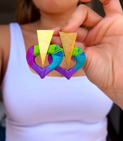 Aretes Constelacion Corazón De Atenea Pistacho