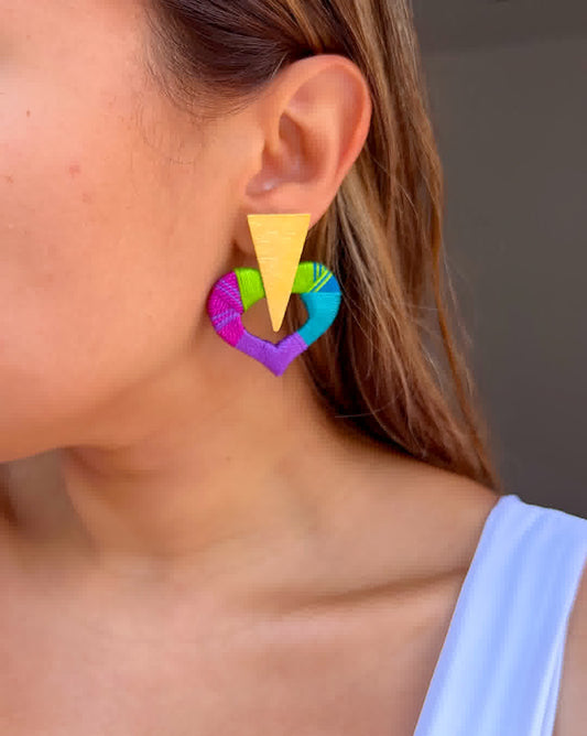 Aretes Constelacion Corazón De Atenea Pistacho