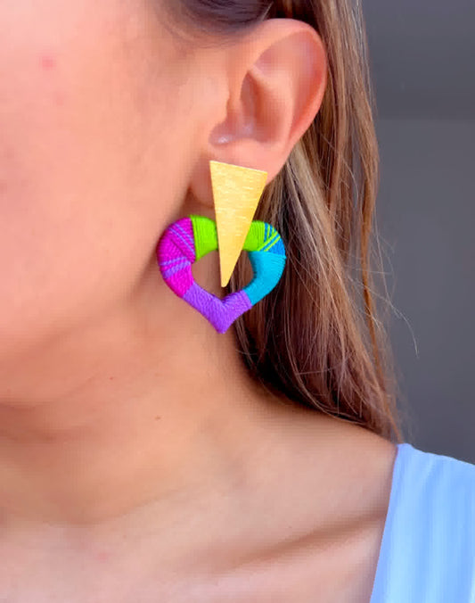 Aretes Constelacion Corazón De Atenea Pistacho