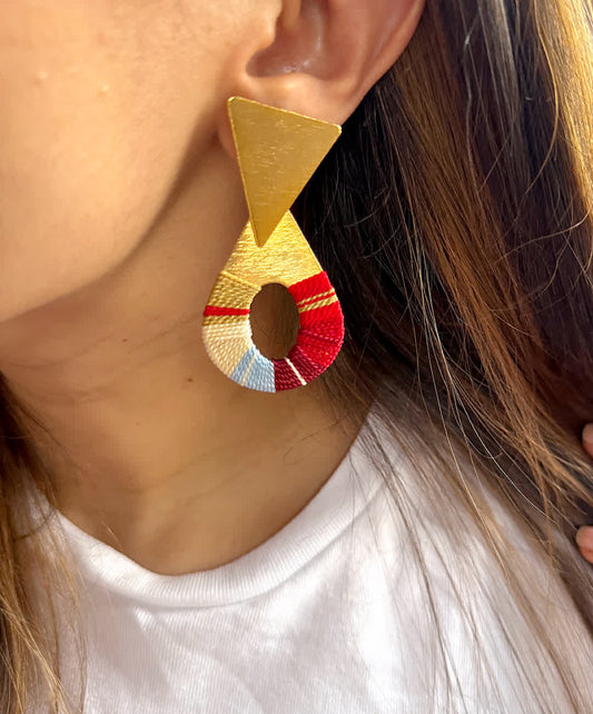 Aretes Dominica Granate - Sara´s accesorios