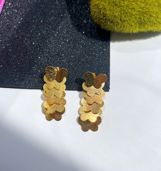 Aretes Dorado Cascada Mariposas