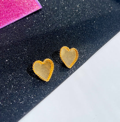Aretes Dorado Corazon Trenzado