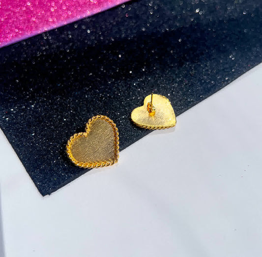 Aretes Dorado Corazon Trenzado