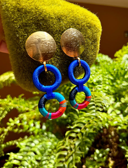 Aretes Praga Hera Mora Azul - Sara´s accesorios