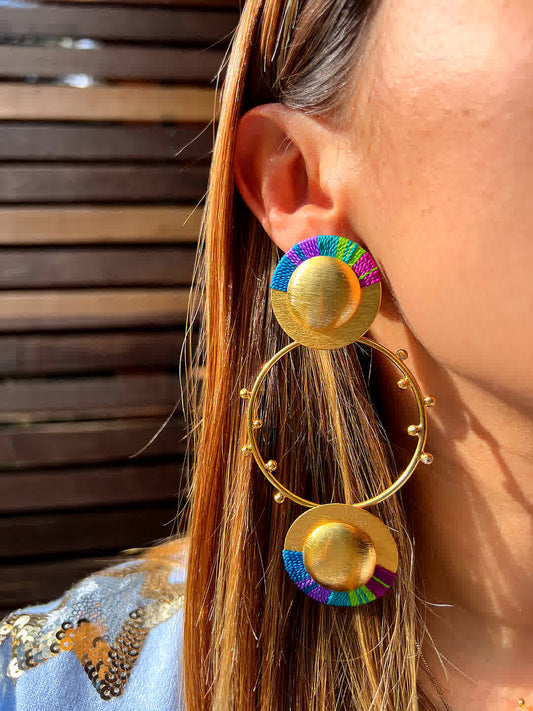 Aretes Amazonia Macambo Pistacho - Sara´s accesorios