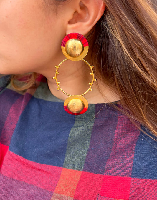 Aretes Amazonia Macambo Rojos - Sara´s accesorios
