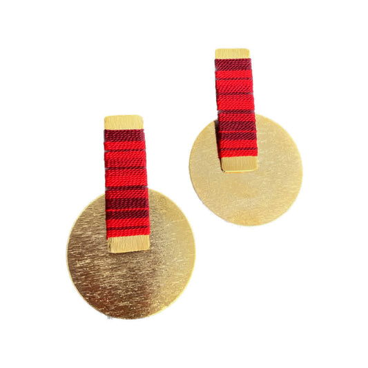 Aretes Amazonia Redondo Macuna Rojos