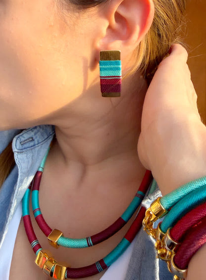 Aretes Praga Maxi Ellen Vino Celeste