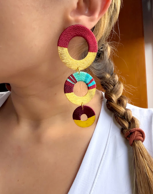 Aretes Praga Mulán Vino Celeste