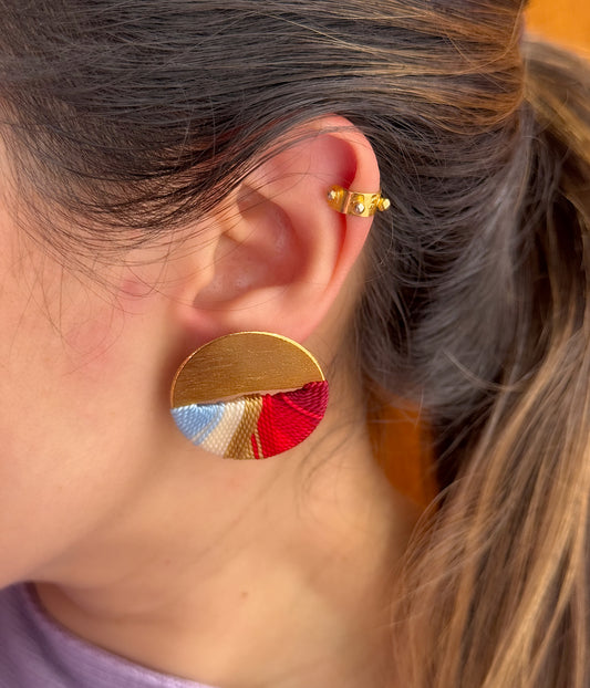 Aretes Topo Centaurus Mini Granate - Sara´s accesorios