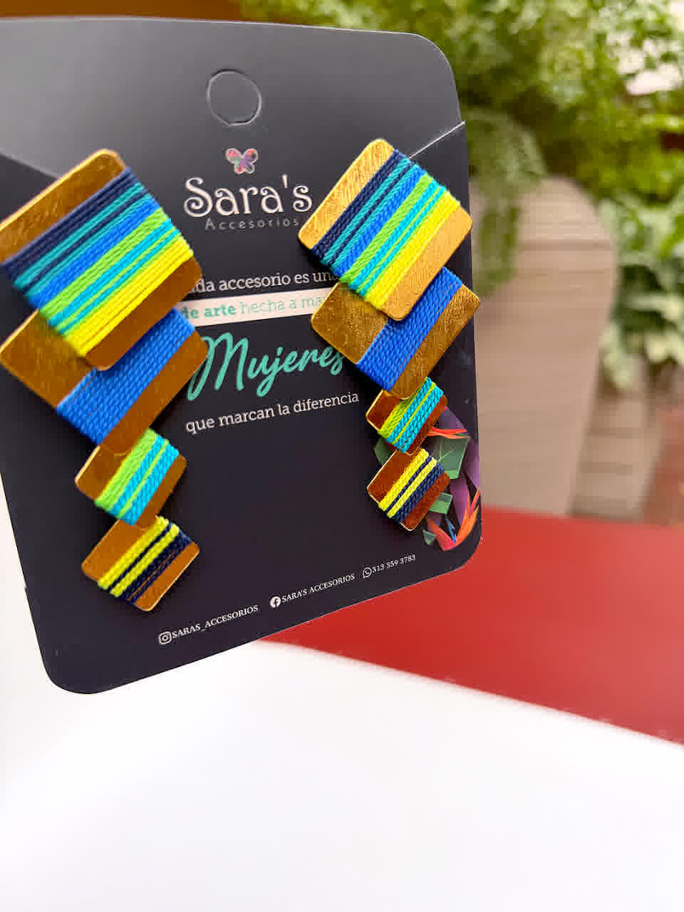 Aretes Caribe Curacao Verdes y azules