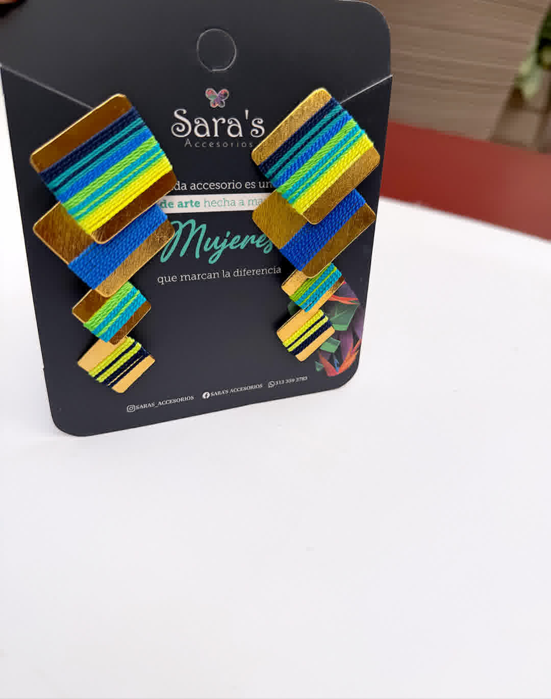 Aretes Caribe Curacao Verdes y azules