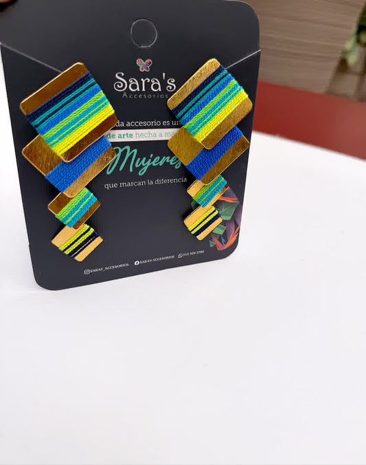 Aretes Caribe Curacao Verdes y azules