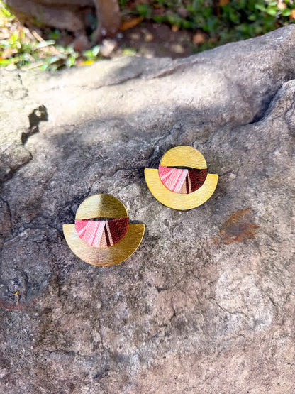 Aretes Trinidad Rosa Café - Sara´s accesorios