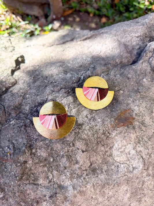 Aretes Trinidad Rosa Café - Sara´s accesorios