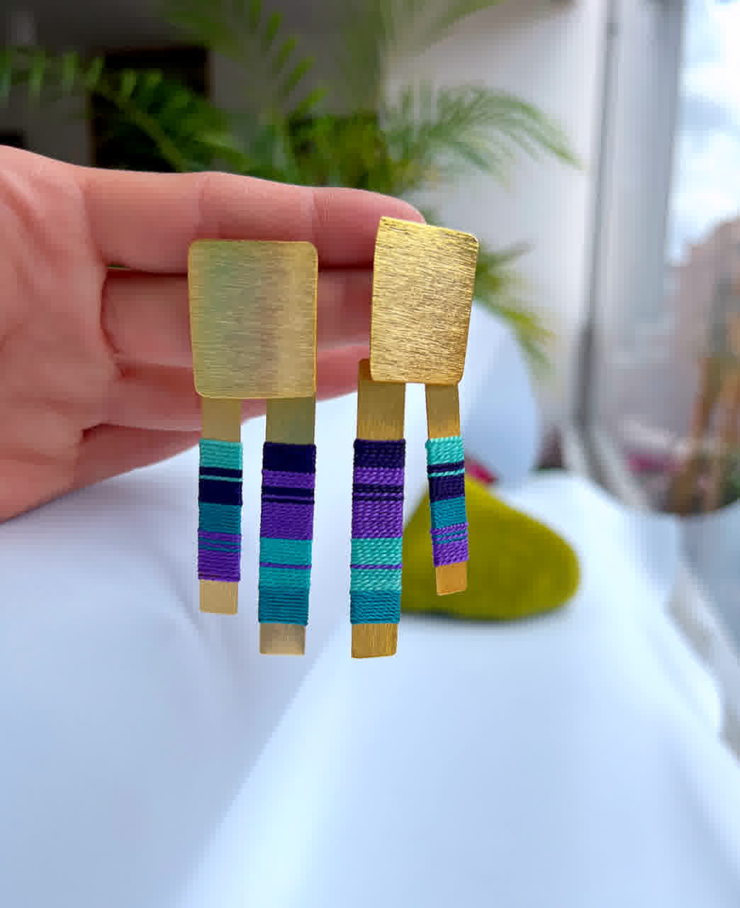 Aretes Amazonia Parana Morado Celeste