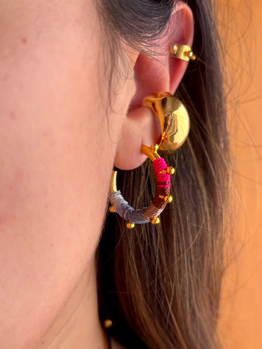 Aretes Amazonia Candonga Veronica Gray - Sara´s accesorios