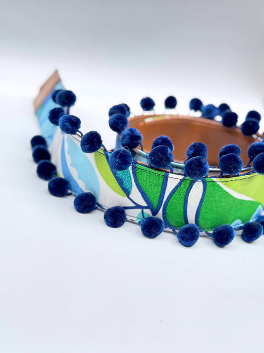 Asa Lona pompón Verde y azules - Sara´s accesorios