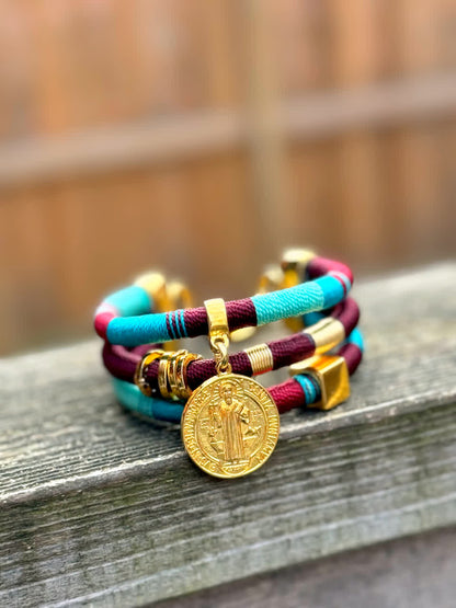 Brazalete Caribe Cascada SB Vino Celeste