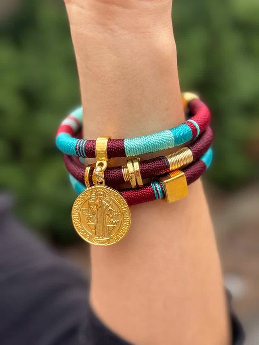 Brazalete Caribe Cascada SB Vino Celeste