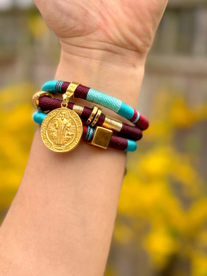 Brazalete Caribe Cascada SB Vino Celeste