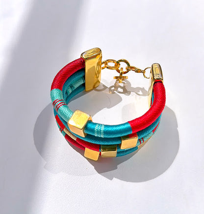 Brazalete Constelacion Orion Rojo turquesa