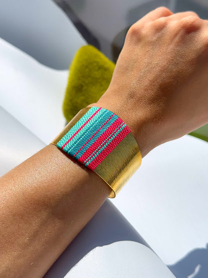 Brazalete Caribe Virginia Fucsia Turquesa - Sara´s accesorios