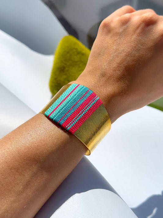 Brazalete Caribe Virginia Fucsia Turquesa - Sara´s accesorios